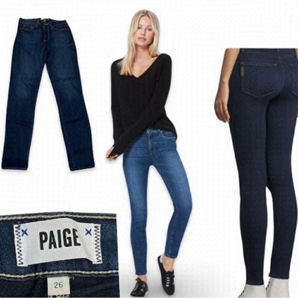 Paige Size 26  hoxton ankle jeans denim skinny dark wash